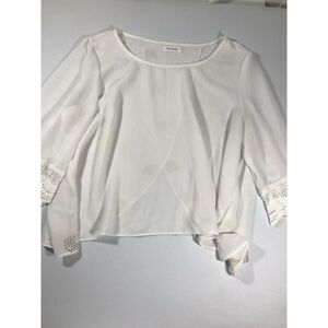 Naranka Womens Top White Sheer Size Medium